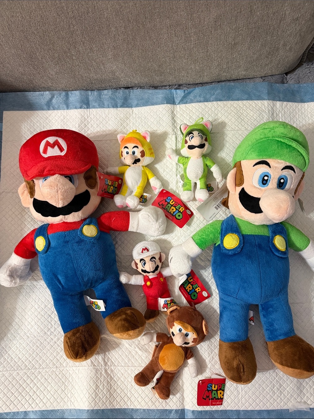 Nintendo Super Mario Plush Set - Red Mario, Green Luigi, Yellow & Brown Costumes